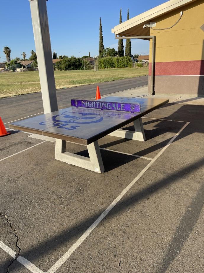 Trapezoid leg design concrete table tennis table with modern geometric base Trapezoid leg design concrete table tennis table with modern geometric base