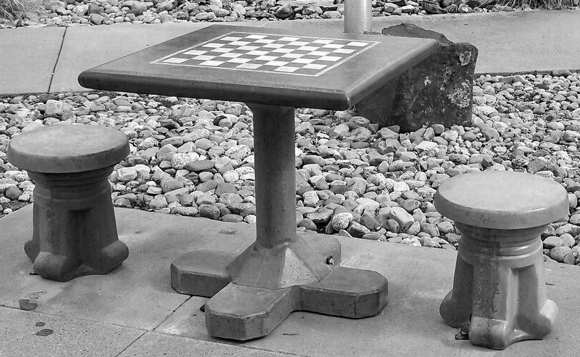 Genius Freestanding Concrete Chess Table Genius Freestanding Concrete Chess Table
