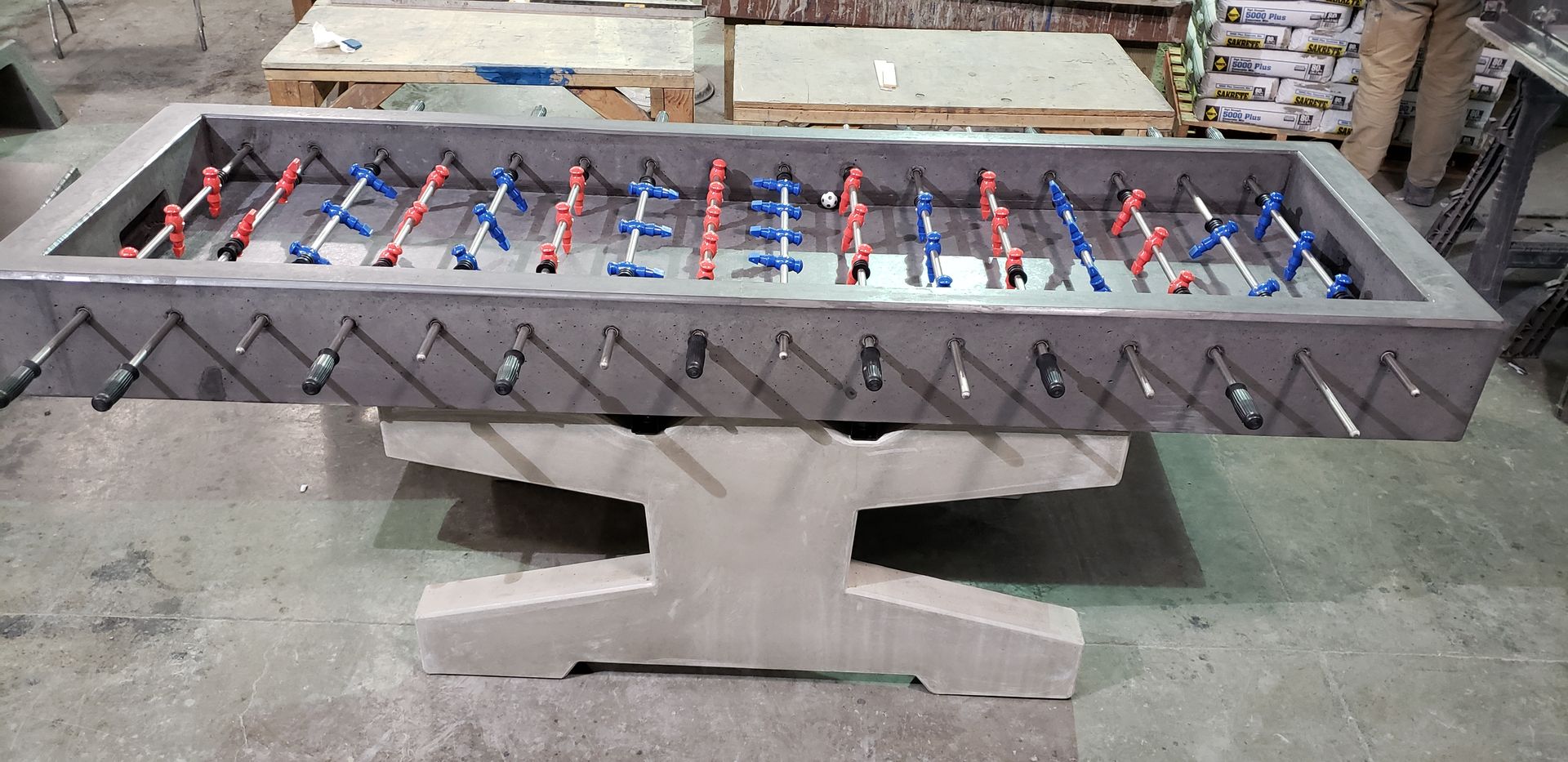 Double Concrete Foosball Table Double Concrete Foosball Table
